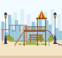 beautiful park landscape scene