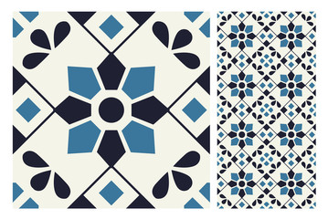 Fototapeta premium vintage tiles patterns antique seamless design in Vector illustration