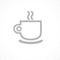 Vector cup of tea or coffee icon drawn by single line