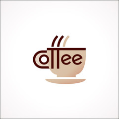 Coffee cup. Vector lettering