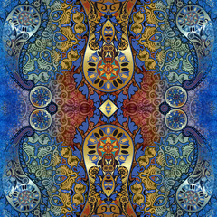 floral pattern on blue shabby background