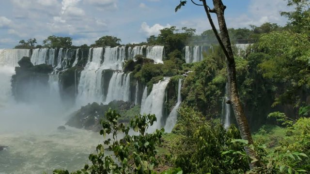 Waterfalls and wild vegetation in the Iguazu National Park in Argentina.