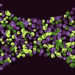 Vector Confetti Background Pattern. Element of design. Colored stylized berries on a black background