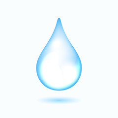 Clear water drop on the white background, vector illustration
