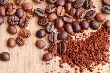 Instant coffee and coffee beans