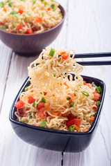 Instant noodles in bowl