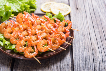 grilled shrimps skewers
