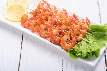 grilled shrimps skewers