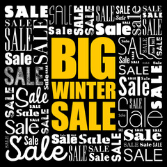 Obraz premium Big winter sale word cloud collage, business concept background
