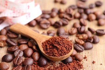 Instant coffee and coffee beans