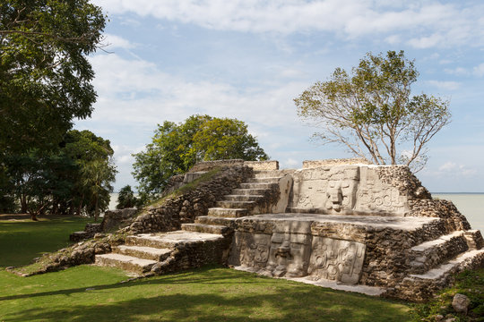 Ruins of the ancient Mayan town Cerros, Belize