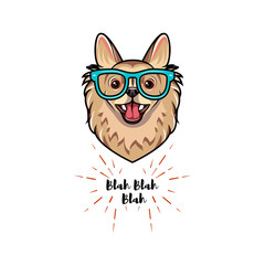 Chihuahua geek. Smart glasses. Clever dog. Dog breed. Vector.