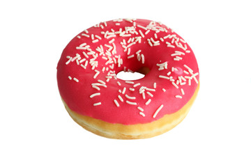 donut with a pink icing