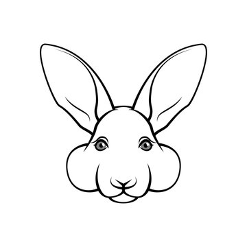 Easter bunny face. Easter rabbin. Bunny muzzle. Easter greeting card design. Vector.
