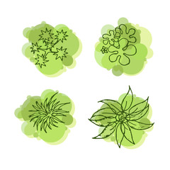 Trees top view for landscape vector illustration.