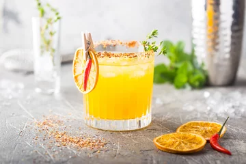 Fotobehang Refreshing summer citrus cocktail © petrrgoskov