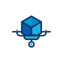 Box Drone Logo Icon Design