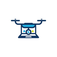 Laptop Drone Logo Icon Design
