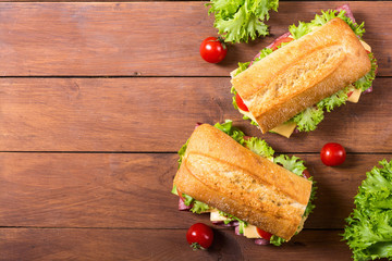 Ciabatta sandwich with lettuce