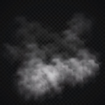 White cloud or smoke isolated on black background
