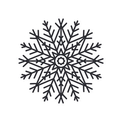 Snowflake Silhouette Colorless Vector Illustration