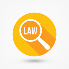 Law Word Magnifying Glass