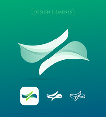 Vector abstract letter X logo elements. Material design, flat, line art icons