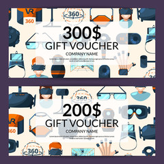 Vector gift voucher or discount card template