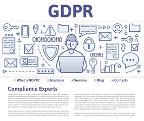 GDPR concept illustration. General Data Protection Regulation. The protection of personal data. Vector design template of website header, banner or poster.