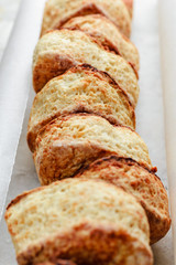 Scones on white background