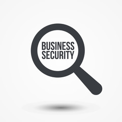 Business Security Word Magnifying Glass