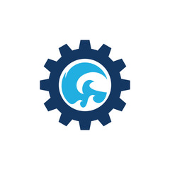 Wave Gear Logo Icon Design