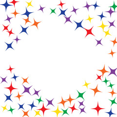 Colorful Stars Confetti, Mystery Sparkling Vector Background. Trendy Glowing Magic Glitter, Lights. Festive Falling Colorful Stars Confetti for Ads, Posters. 