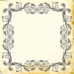 Vector baroque of vintage elements for design. 
