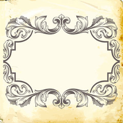 Vector baroque of vintage elements for design. 
