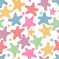 Fototapeta na wymiar Seamless pattern background with starfish. Beach vector illustration. Marine concept. Summer holiday.