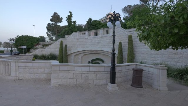 The architectural structure in Baha'i Gardens
