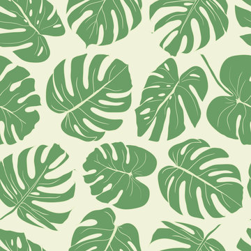 Seamless leaves pattern. Hand drawn illustration for fabric, wrapping, prints, cards, wedding design in vintage style
