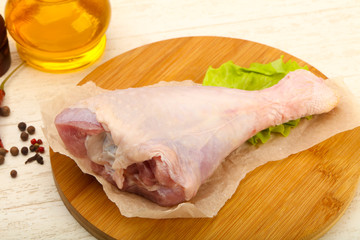 Raw turkey leg