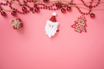 Santa Claus.On Pink Background.Christmas concept.