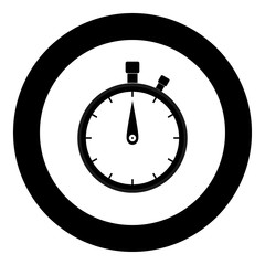 The stopwatch the black color icon  in circle or round