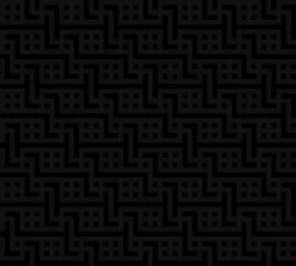 geometric texture.  lines ans squares. vector seamless pattern. black simple background