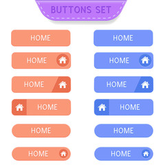 Fototapeta premium Home buttons set. Collection of web buttons