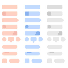 Colored buttons. Red, blue and gray blank web icons
