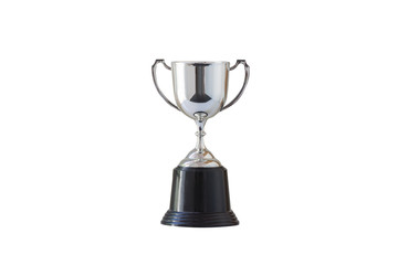 silver winner trophy isolate on white background