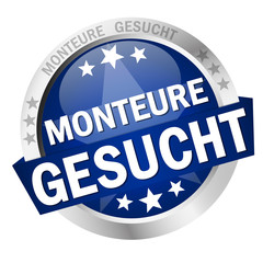 Button with banner Monteure gesucht