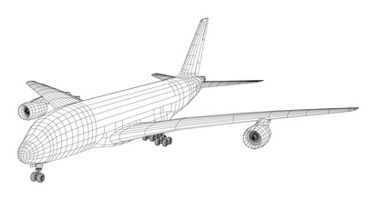 Fototapeta na wymiar Passenger aircraft. 3d illustration