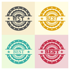 Best Stamp Sign Set. Vector, illustrator 10