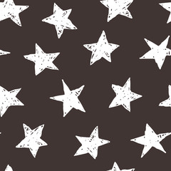 Fototapeta premium Vector seamless background pattern with hand drawn stars