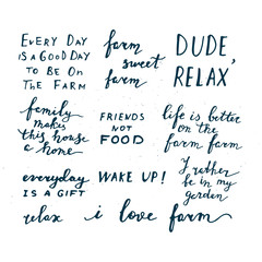 Lettering collection about farm.